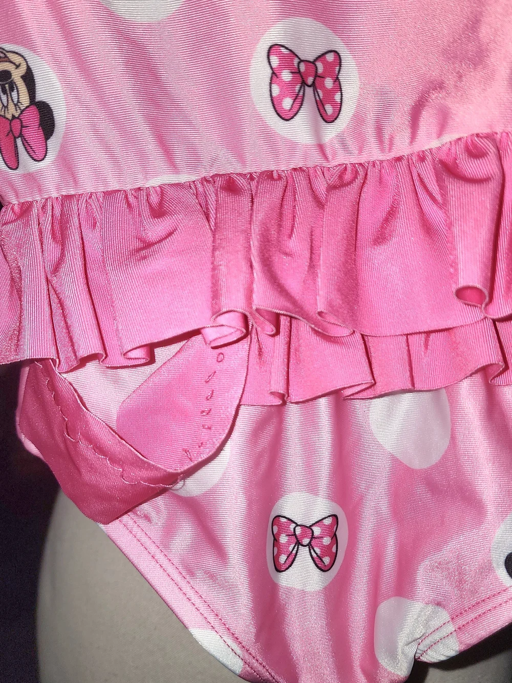 Disney Kids' Pink Minnie Mouse Polka Dot Long-Sleeve Swimsuit Sz 4T NWT